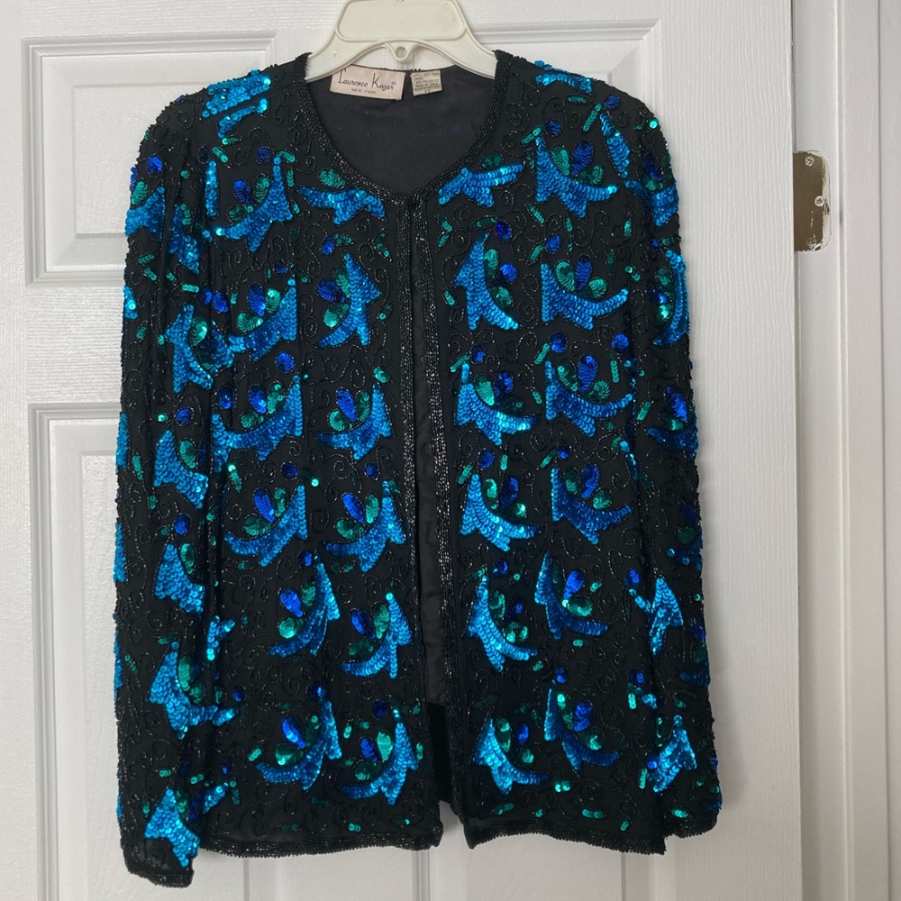 Lawrence Kazan Beaded 100% Silk Jacket